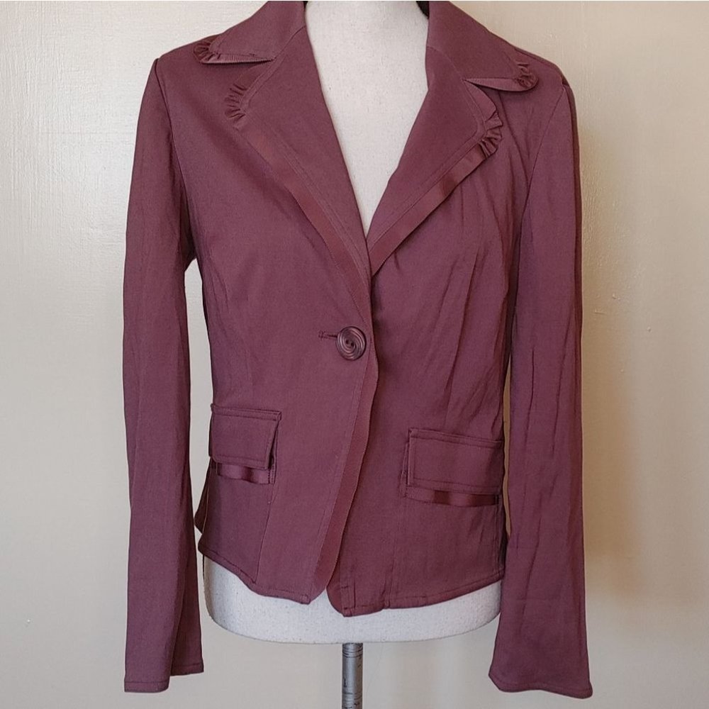 J. Jill JJill Plum Purple Blazer Size 6 Button Career Professional Chic Trendy